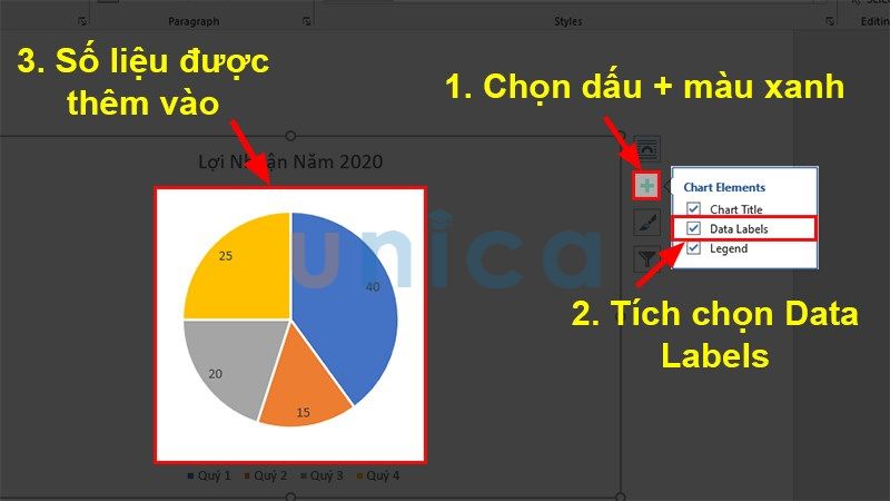 Thêm số liệu từ bảng dữ liệu vào biểu đồ tròn - Hình 1