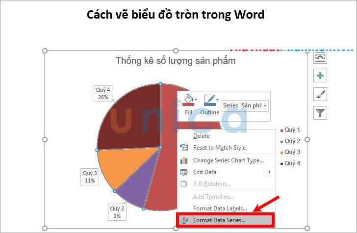 Tách một hoặc nhiều phần ra khỏi biểu đồ tròn - Hình 1