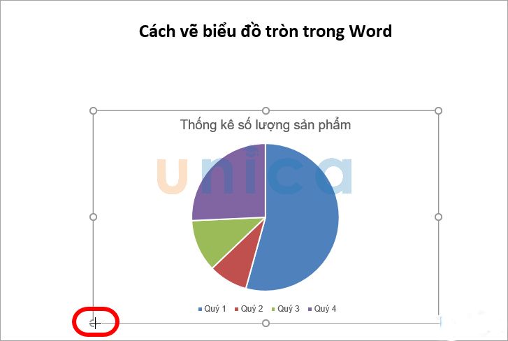 Thay đổi kích thước biểu đồ trong Word