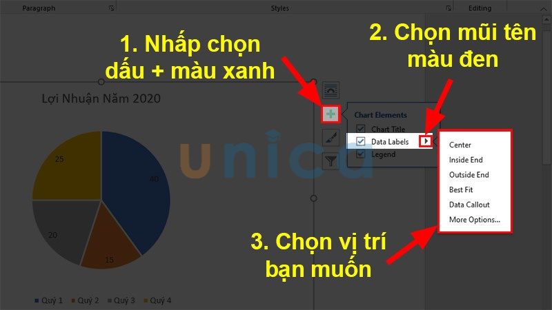 Thêm số liệu từ bảng dữ liệu vào biểu đồ tròn - Hình 2