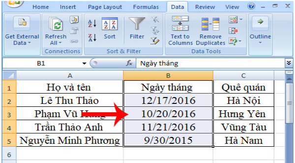 Chuyển số thành ngày tháng trong excel 