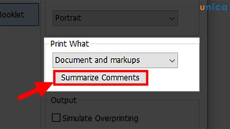 chọn Summarize Comments