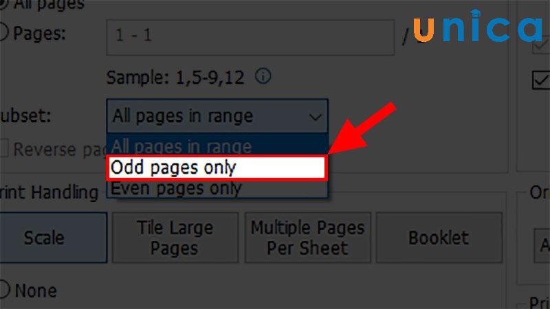 Chọn Odd Pages Only