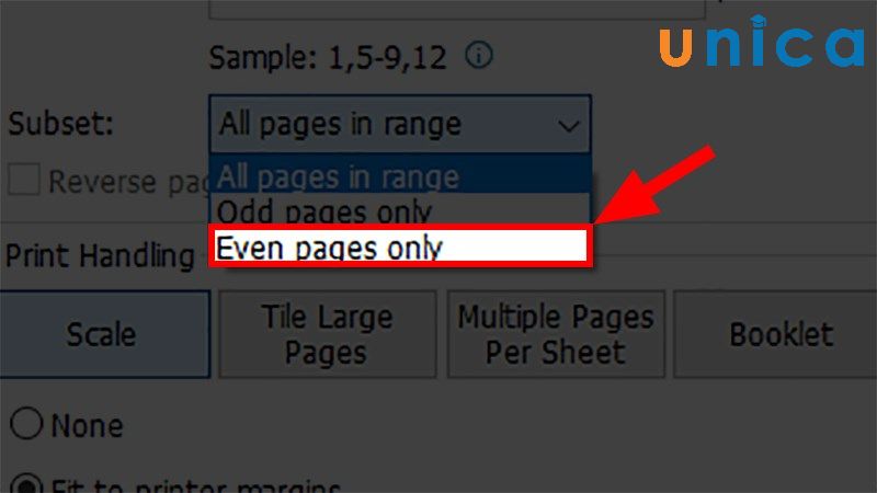 Chọn Even Pages Only