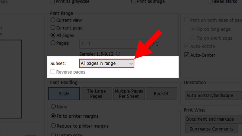 Vào All pages in range