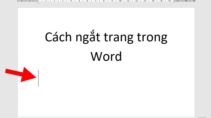 Ngắt trang bằng phím tắt