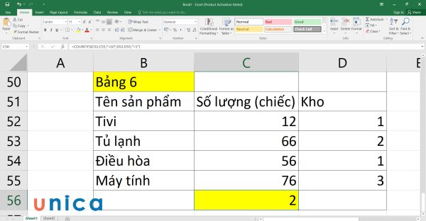 Có 2 sản phẩm thỏa mãn điều kiện là số lượng trên 10 chiếc và ở kho số 1