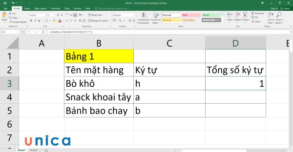 Kết quả sau khi nhập công thức