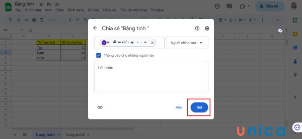 Nhấn OK để chia sẻ file