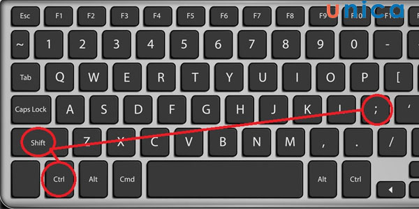 Sử dụng phím tắt Ctrl + Shift + 
