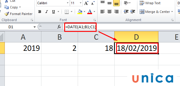 Hàm date trong Excel