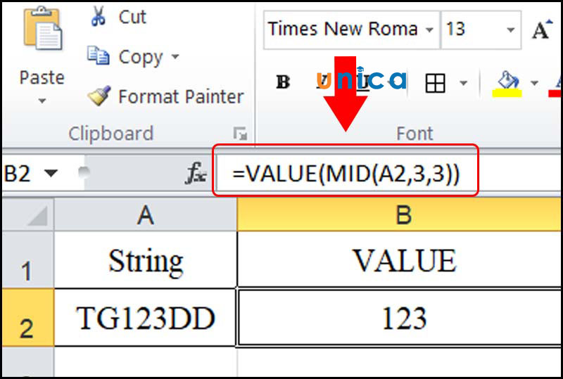 Sử dụng hàm Value