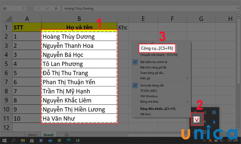 Copy toàn bộ vùng dữ liệu cần loại bỏ dấu tiếng Việt