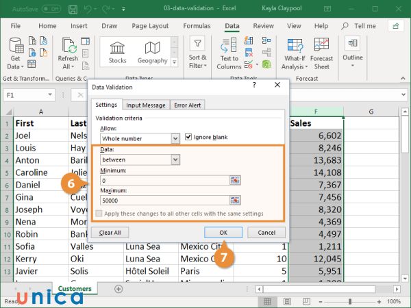 Data validation có nhiều ứng dụng trong Excel