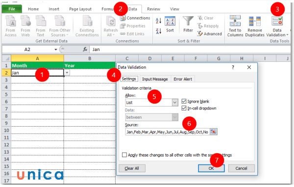 Khắc phục lỗi không sử dụng được data validation trong Excel