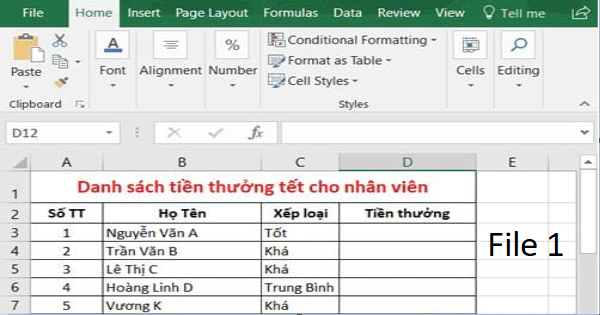 Áp dụng hàm Vlookup giữa 2 file 1