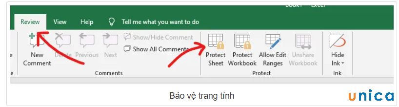 Chọn Protect Sheet