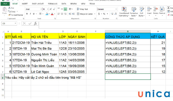 Kết quả toàn bảng