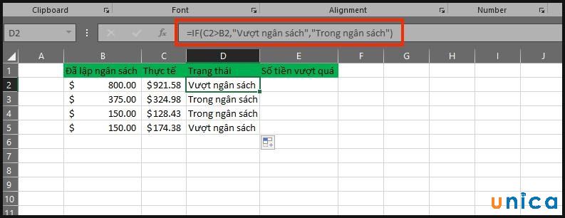 Ví dụ về hàm IF trong Excel