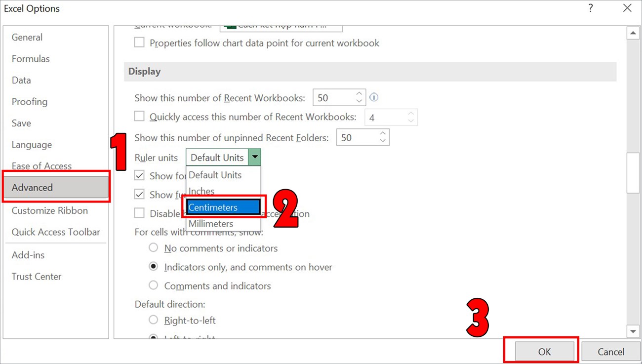 Mô tả cách căn chỉnh lề trong Excel