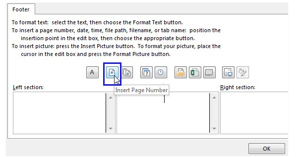 Chọn vào biểu tượng Insert Page Number