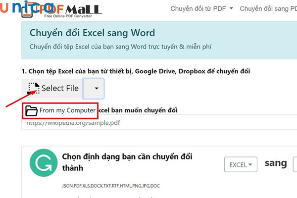 Chọn From my computer để lấy file từ máy tính