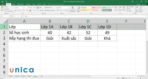 Chọn 1 dòng trong Excel