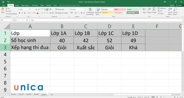 Chọn nhiều dòng trong Excel