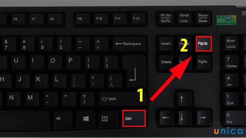 Nhấn tổ hợp phím Ctrl + Pg Up