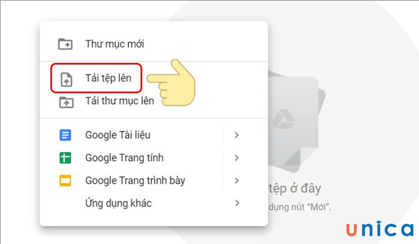 Chọn tải tệp lên