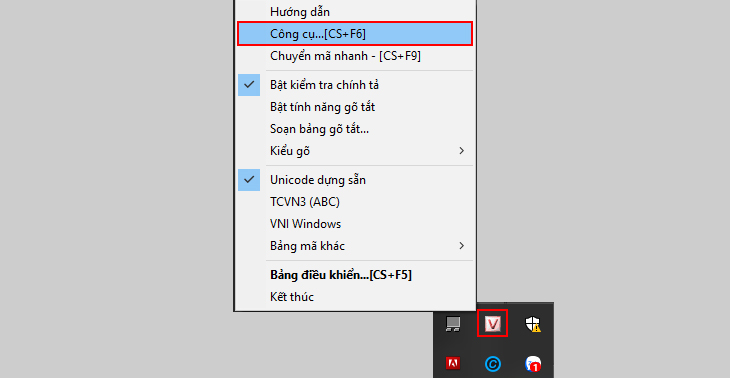 Chuyển font chữ thường sang in hoa trong word bằng Unikey