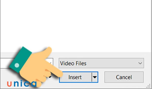Chọn Insert để xác nhận chèn video
