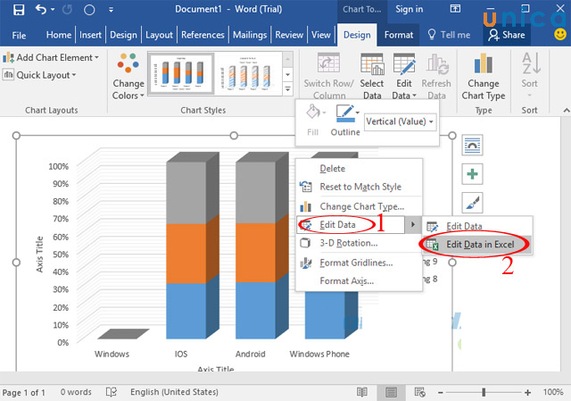 Chọn Edit Data in Excel