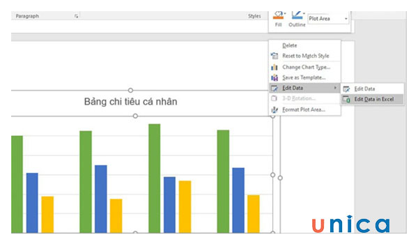 Chọn Edit data in excel