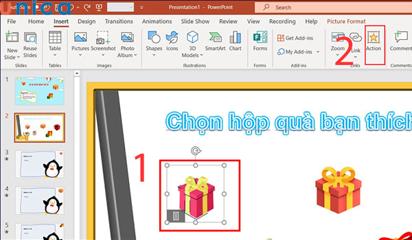 Tạo liên kết giữa các slide