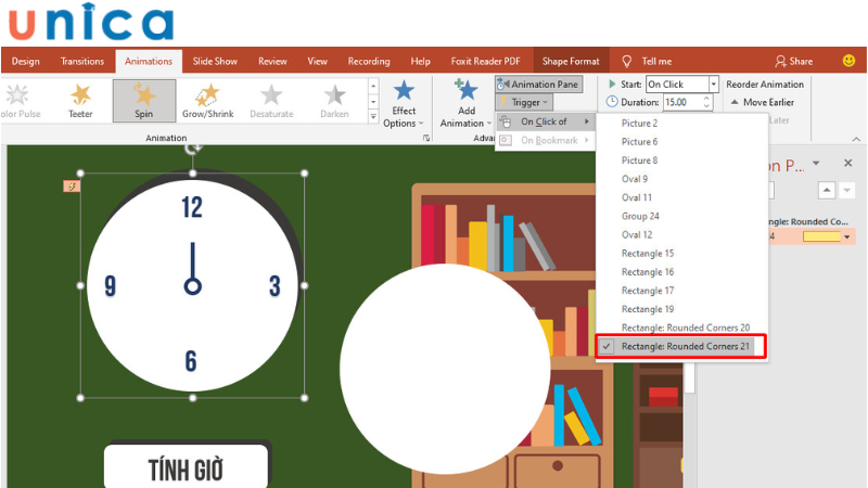 Sử dụng hiệu ứng Trigger để làm hiệu ứng đếm ngược thời gian trong PowerPoint