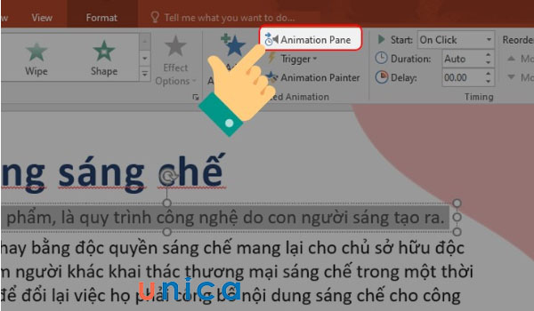 Chọn Animation Pane