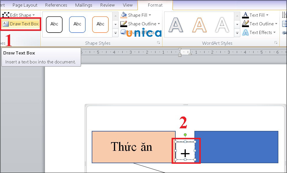 Chọn Draw Text Box