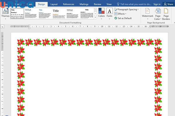 Tạo khung viền trong tài liệu Word kiểu hoa