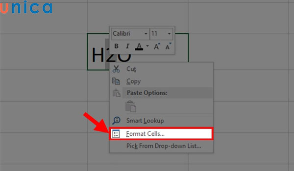 Chọn Format Cells