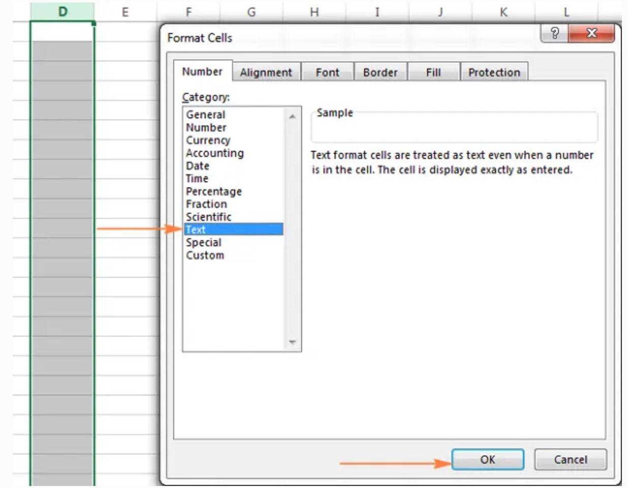 Đổi ngày tháng trong Excel qua chuỗi bằng phím bấm