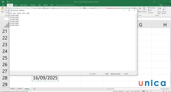 Copy dữ liệu từ excel vào Notpad