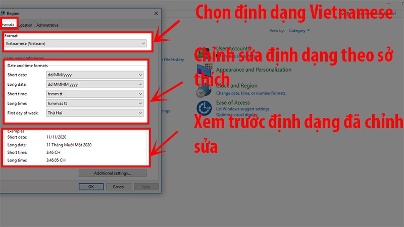 Xem trước các định dạng