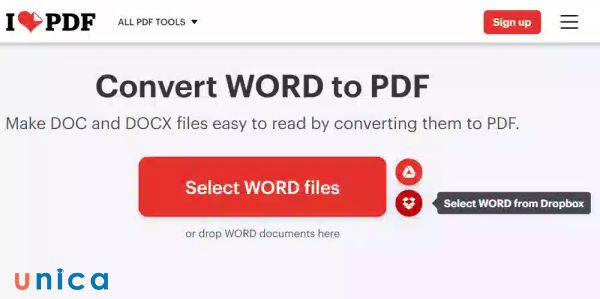 iLovePDF là một trang web đổi file word sang pdf online miễn phí và đa chức năng