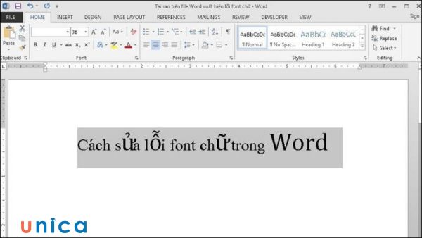 Font chữ có kích thước gặp vấn đề