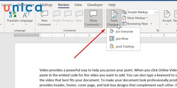 Cách sử dụng Track Changes trong Word