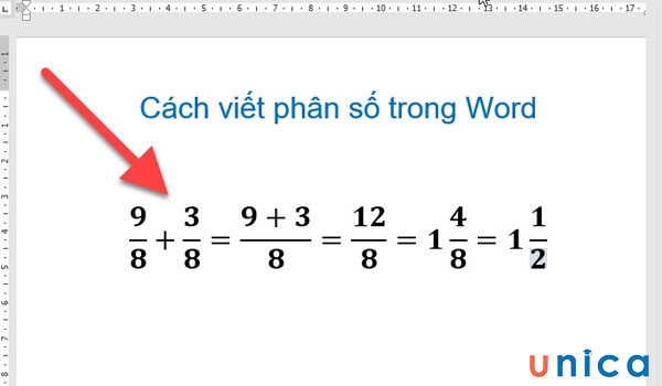Khi viết phân số trên Word cần sử dụng cỡ chữ phù hợp