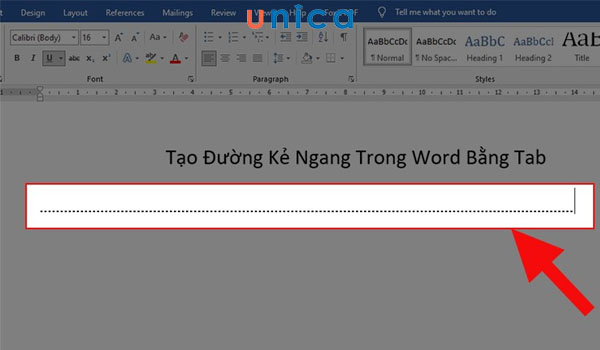 Tạo đường kẻ ngang trong word