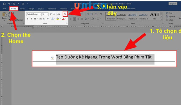 Xoá bỏ những dòng kẻ bằng lệnh Clear All Formatting