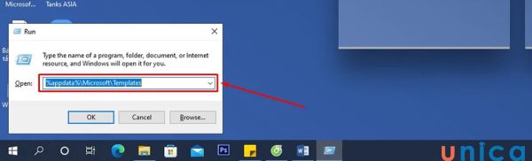 Nhập cú pháp %appdata%\Microsoft\Templates